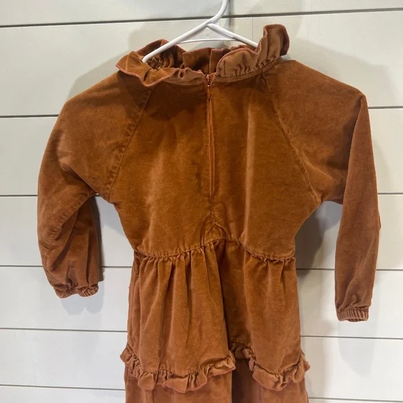 Beet World Dress Girls Fall Dress Orange Ruffle - Picture 3 of 10